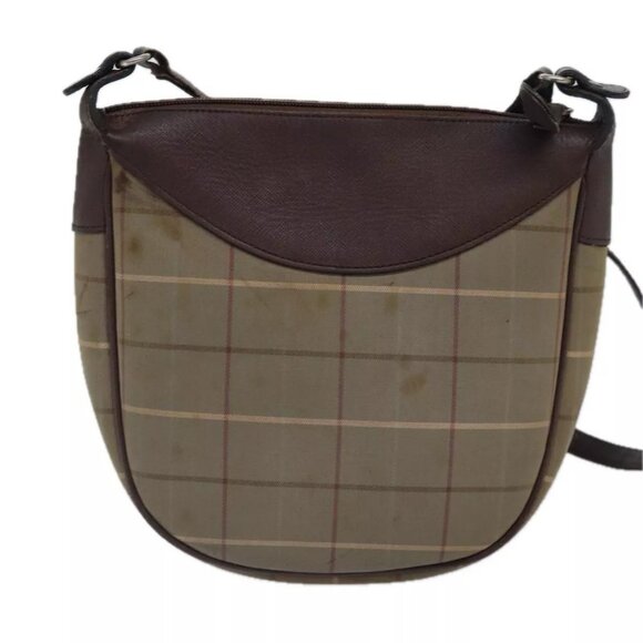 Burberrys Nova Check Shoulder Bag Canvas Beige Auth - Picture 3 of 16